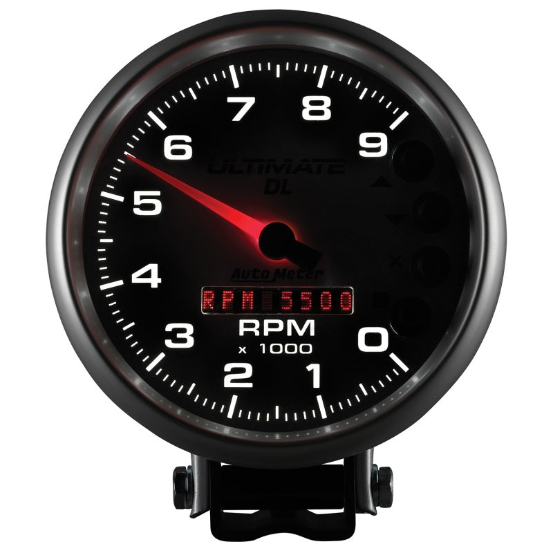 AutoMeter Gauge Tach 5in. 9K RPM Pedestal Datalogging Ultimate Dl Playback Silver-thumbmail-6