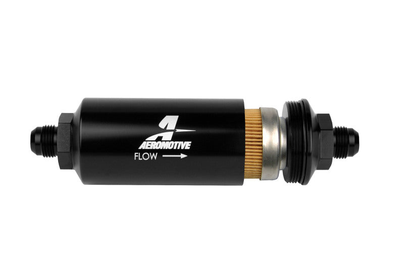 Aeromotive In-Line Filter - (AN -8 Male) 10 Micron Fabric Element Bright Dip Black Finish-thumbmail-5