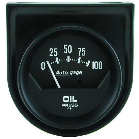 Autometer Auto Gage 2in 100 psi Mechanical Short Sweep Black Oil Pressure Gauge