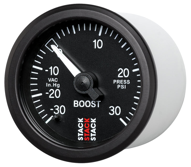 Autometer 52mm Stack Instruments -30INHG to +30PSI Mechanical Boost Gauge - Black-thumbmail-6