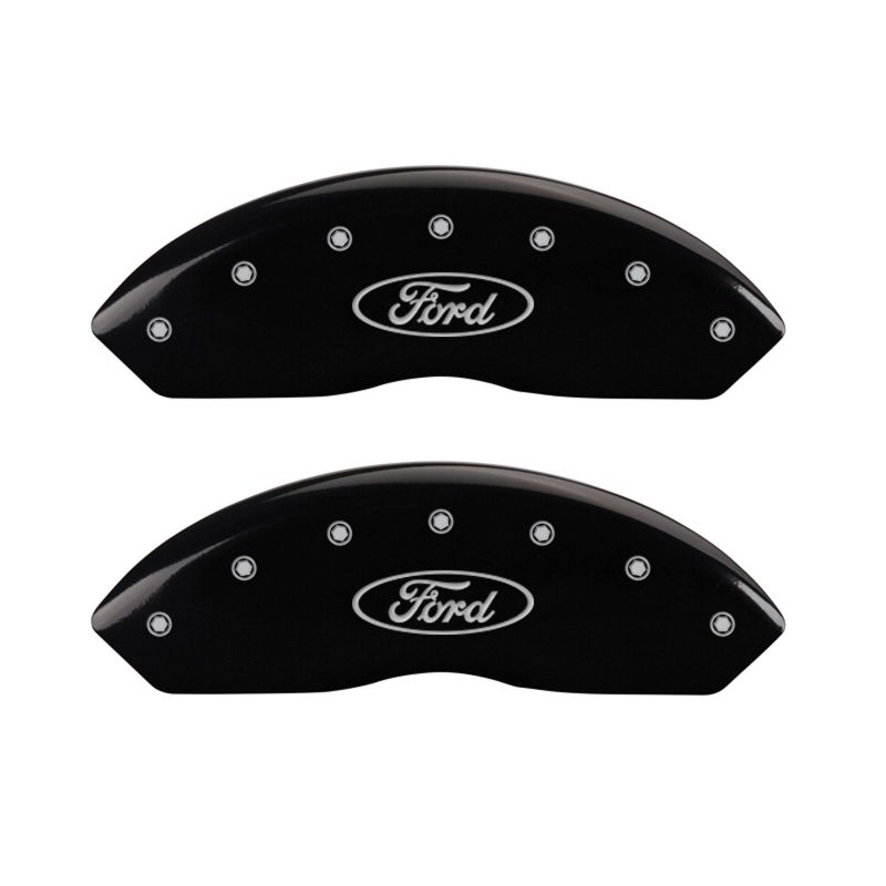 MGP 4 Caliper Covers Engraved Front & Rear Oval logo/Ford Black finish silver ch-thumbmail-3