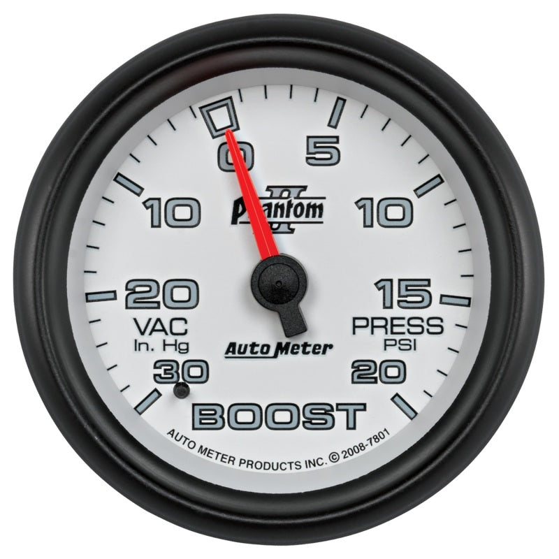 AutoMeter Gauge Vac/Boost 2-5/8in. 30Inhg-20PSI Mechanical Phantom II-thumbmail-1