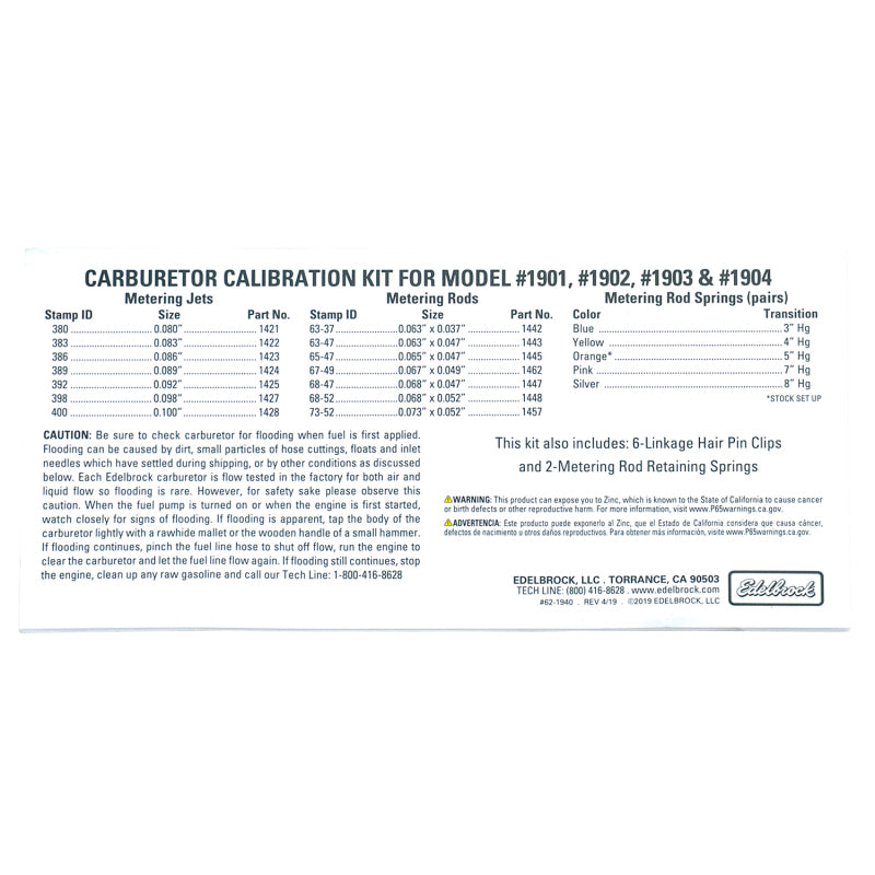 Edelbrock Calibration Kit for 1901 / 1902 / 1903 / 1904-thumbmail-12