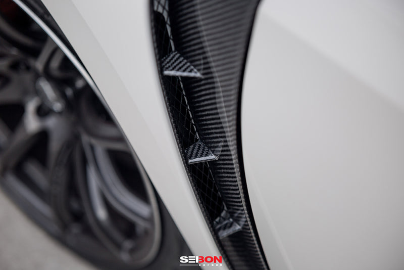 Seibon 17-18 Honda Civic Type-R Carbon Fiber Fender Ducts (Pair)-thumbmail-6