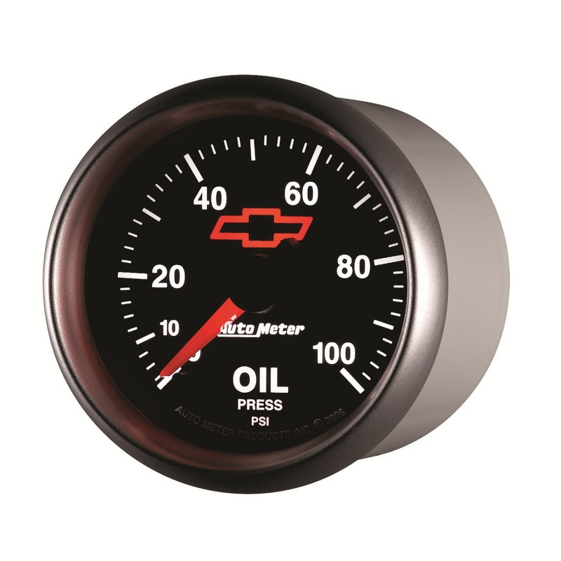 Autometer GM Bowtie Black 2-1/16in 0-100 PSI Oil Pressure - Stepper Motor-thumbmail-4