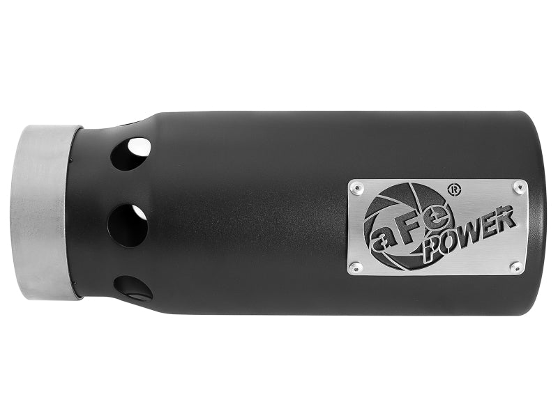 aFe SATURN 4S 4in SS Intercooled Exhaust Tip - Black 4in In x 5in Out x 12in L Bolt-On-thumbmail-7