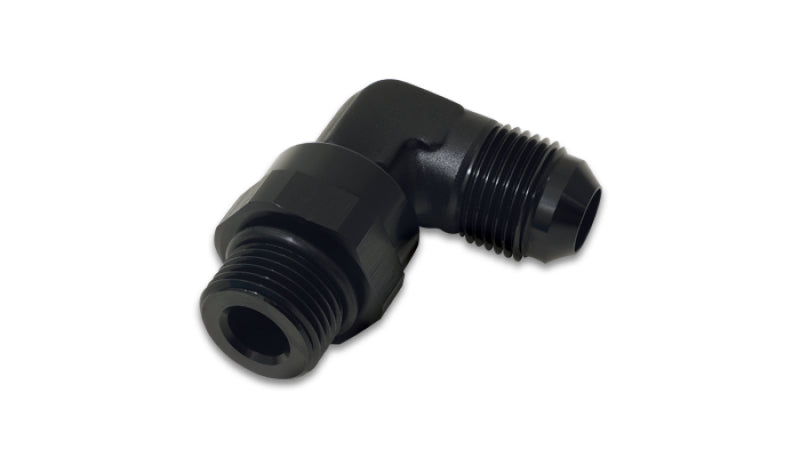 Vibrant -8AN Male Flare to Male -8AN ORB Swivel 90 Degree Adapter Fitting - Anodized Black-thumbmail-1