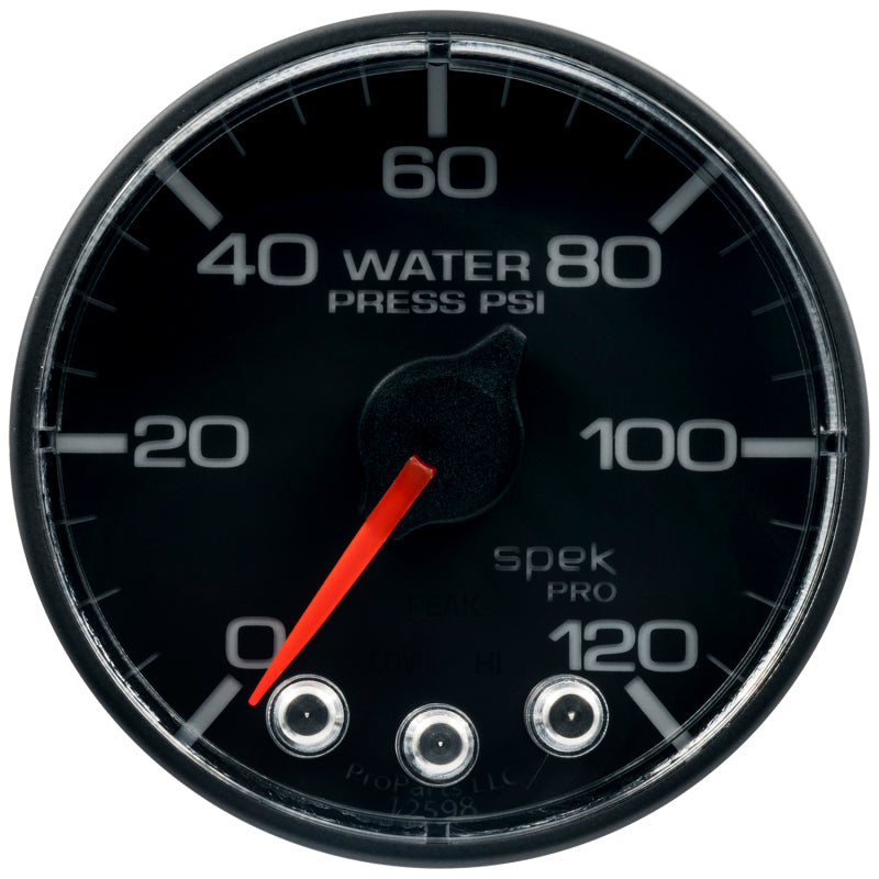 Autometer Spek-Pro Gauge Water Press 2 1/16in 120psi Stepper Motor W/Peak & Warn Blk/Blk-thumbmail-3
