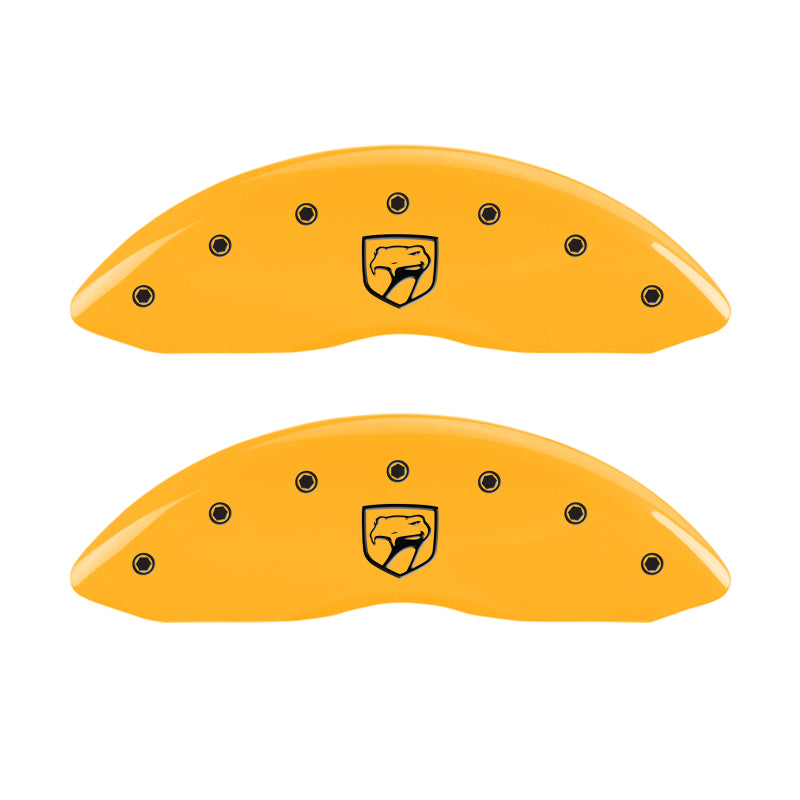 MGP 4 Caliper Covers Engraved Front Viper Rear Snake Yellow Finish Black Char 2002 Dodge Viper-thumbmail-4