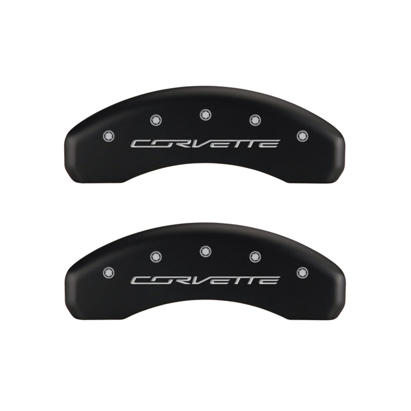 MGP 4 Caliper Covers Engraved Front & Rear C7/Corvette Red finish silver ch-thumbmail-5