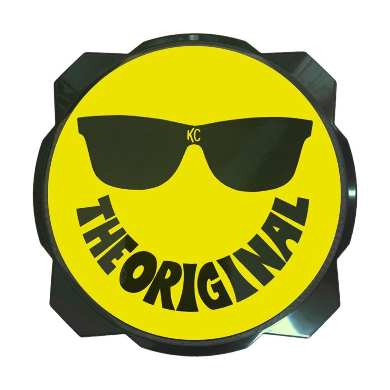 KC HiLiTES 6in. Hard Cover for Gravity Pro6 LED Lights (Single) - Smiley Face- Yellow/Black KC Logo-thumbmail-2