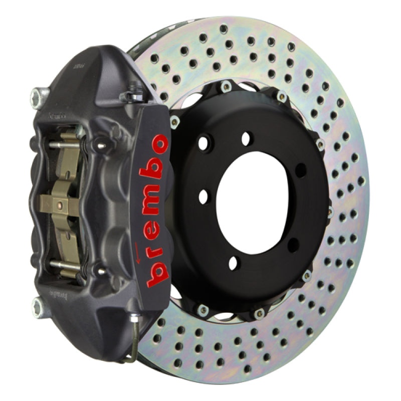 Brembo 99-07 Evo VI/VII/VIII/IXRear GTS BBK 4 Piston Cast 328x28 2pc Rotor Drilled-Black HA-thumbmail-1