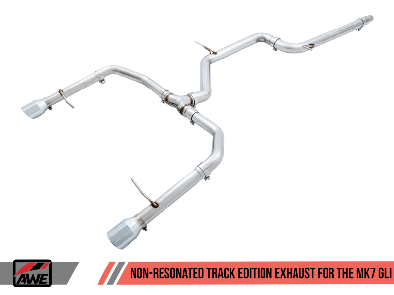 AWE Tuning 18-21 Volkswagen Jetta GLI Mk7 Track Edition Exhaust - Chrome Silver Tips (Fits OEM DP)-thumbmail-7