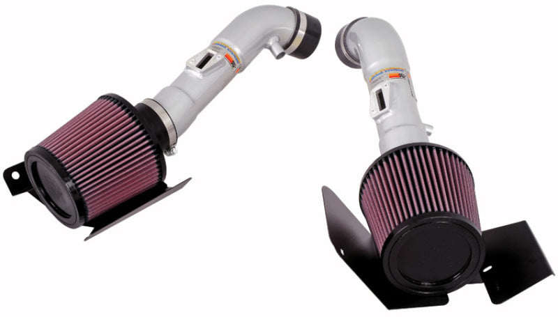 K&N 07-08 350z Dual Silver Typhoon Short Ram Intake-thumbmail-2