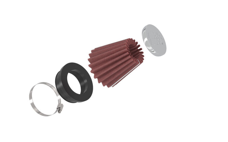 K&N Universal Chrome Filter 2 1/8 inch FLG / 3 inch Bottom / 2 inch Top / 3 inch Height-thumbmail-16