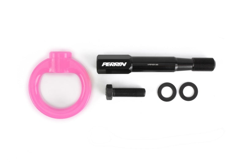Perrin 15-17 Subaru WRX/STI Tow Hook Kit (Front) - Hyper Pink-thumbmail-3
