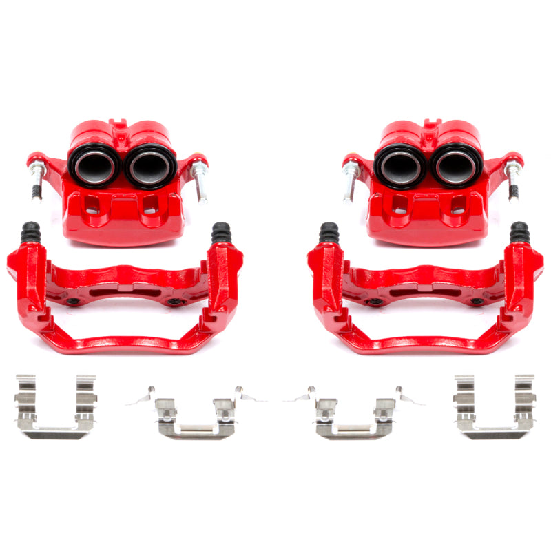 Power Stop 05-07 Infiniti G35 Front Red Calipers w/Brackets - Pair-thumbmail-2