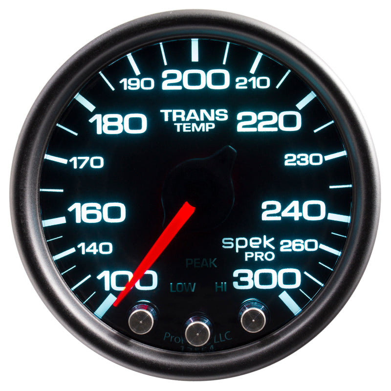 Autometer Spek-Pro Gauge Trans Temp 2 1/16in 300f Stepper Motor W/Peak & Warn Blk/Smoke/Blk-thumbmail-3
