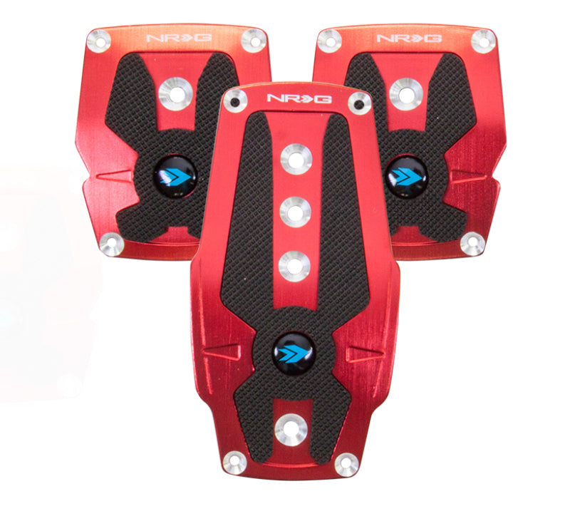 NRG Brushed Aluminum Sport Pedal M/T - Red w/Black Rubber Inserts-thumbmail-2