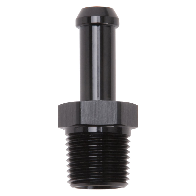 Edelbrock Hose End Straight 3/8In NPT to 3/8In Barb Black Anodize-thumbmail-2