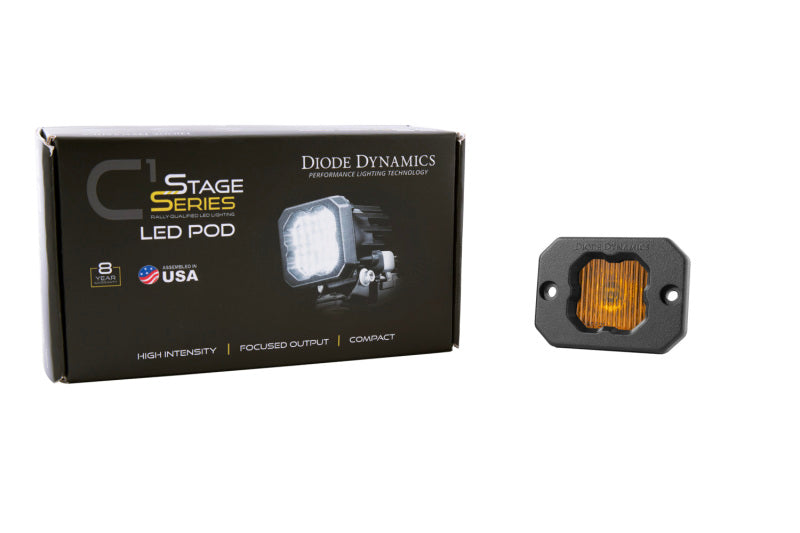 Diode Dynamics Stage Series C1 LED Pod - Yellow SAE Fog Flush ABL Each-thumbmail-5