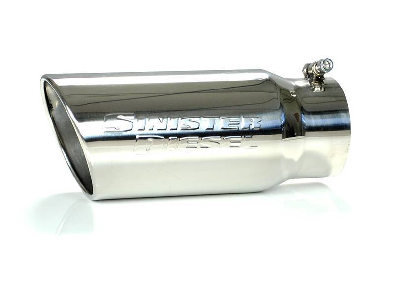 Sinister Diesel Universal Polished 304 Stainless Steel Exhaust Tip (4in to 5in)-thumbmail-1