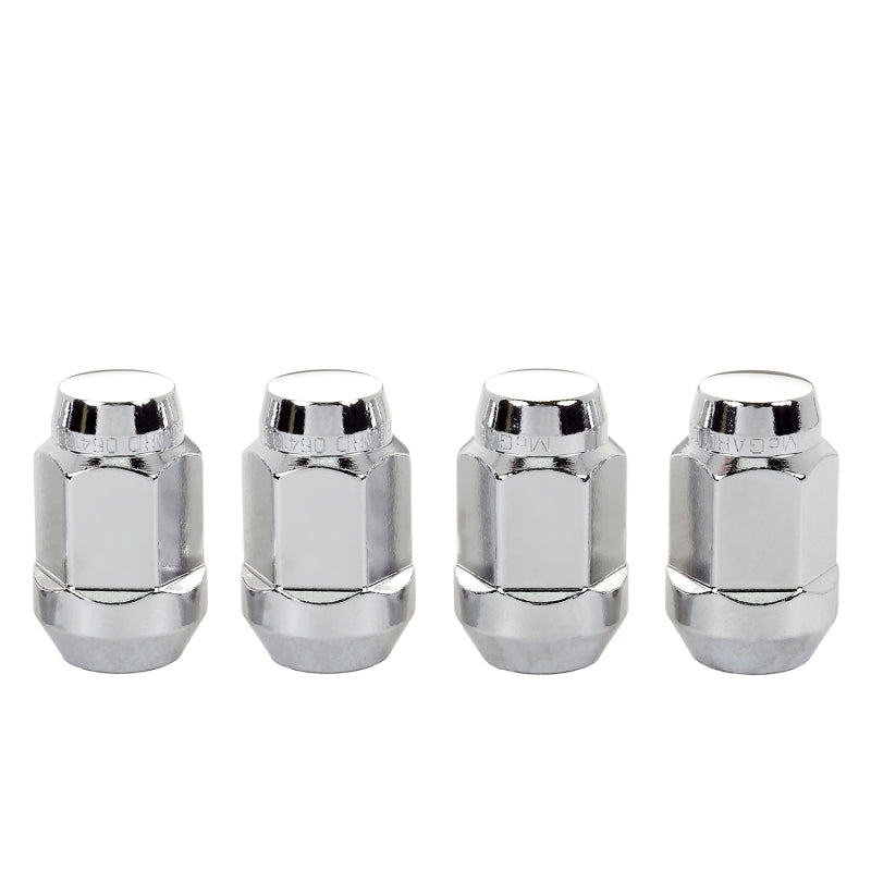 McGard Hex Lug Nut (Cone Seat Bulge Style) M14X1.5 / 22mm Hex / 1.635in. Length (4-Pack) - Chrome-thumbmail-3