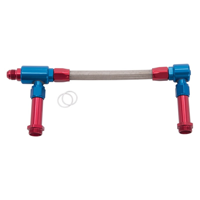 Russell Performance -8 AN to -8 AN ProFlex Holley 4150 Dual Inlet Carb Kit (Red/Blue)-thumbmail-3