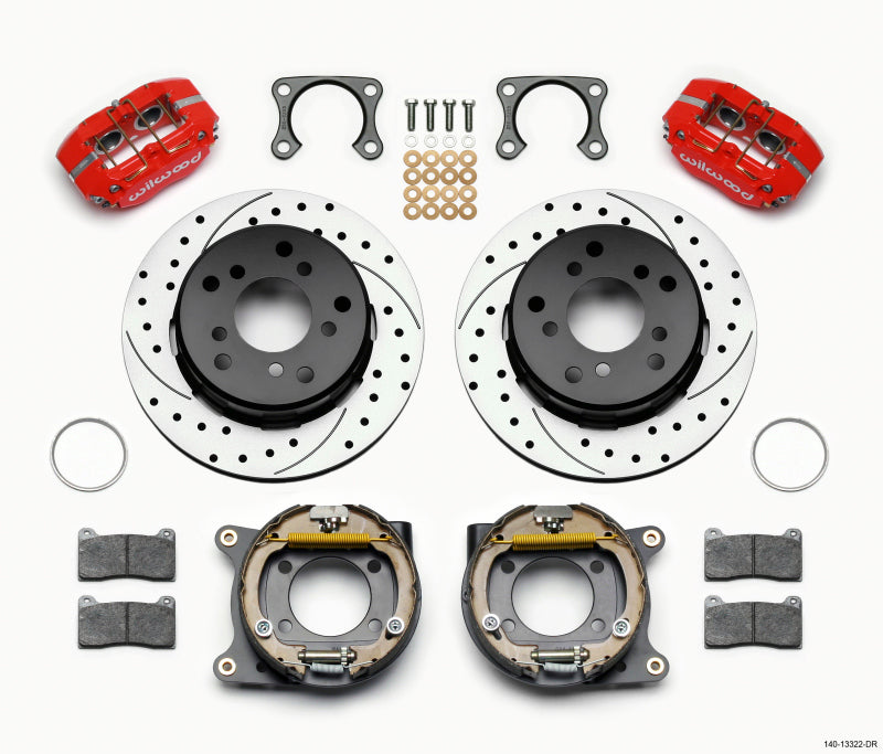 Wilwood Dynapro Lug Mount P/S Park Brake Kit Drilled Red Big Ford 2.36in Off Bronco 5 x 5.50-thumbmail-1