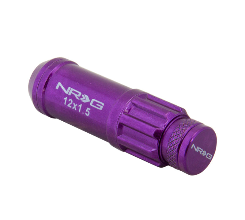 NRG 700 Series M12 X 1.5 Steel Lug Nut w/Dust Cap Cover Set 21 Pc w/Locks & Lock Socket - Purple-thumbmail-5