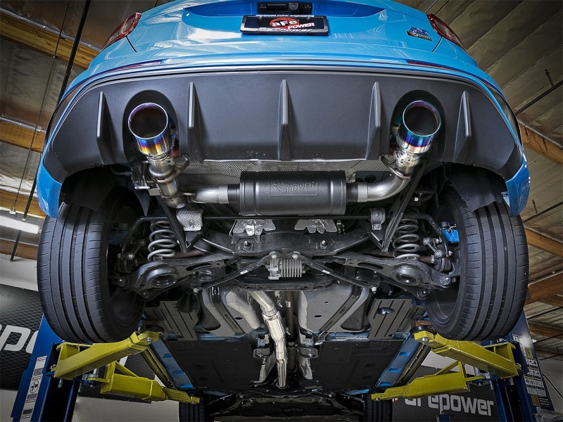 aFe Takeda 3in 304 SS Cat-Back Exhaust System w/ Blue Flame Tip 16-18 Ford Focus RS I4-2.3L (t)-thumbmail-3