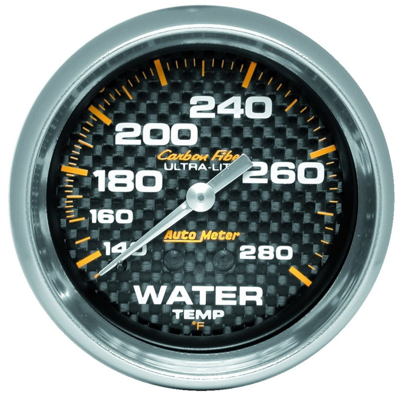 Autometer Carbon Fiber 2-5/8in 140-280 Deg F Mechanical Water Temp Gauge-thumbmail-1