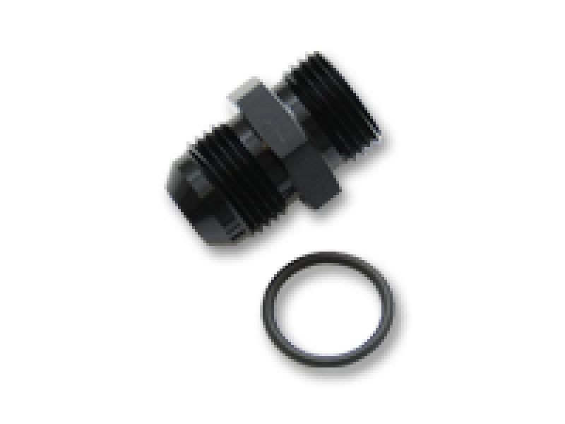 Vibrant -3AN Male Flare to -3 ORB Male Straight Adapter w/O-Ring - Anodized Black-thumbmail-2