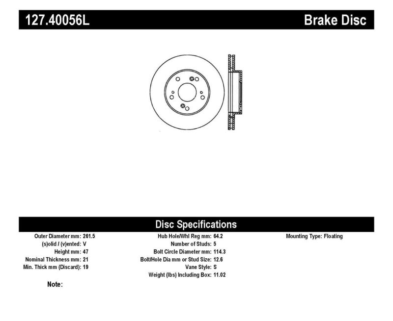 StopTech 02-06 Acura RSX Slotted & Drilled Left Front Rotor-thumbmail-8
