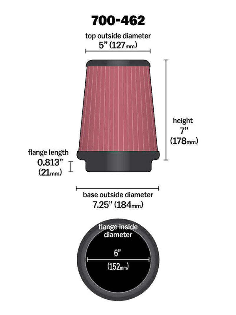 Airaid Universal Air Filter - Cone 6 x 7-1/4 x 5 x 7-thumbmail-21