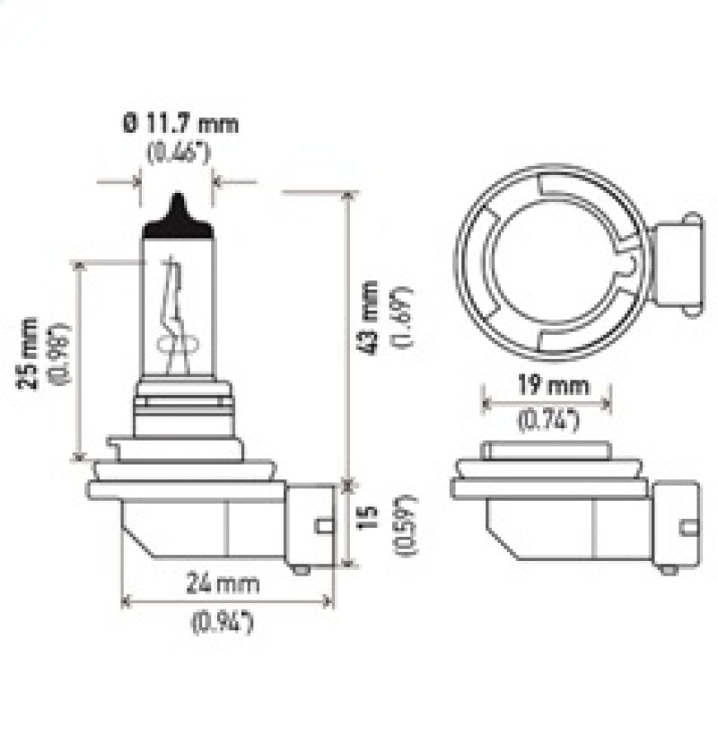 Hella Optilux XY Series H8 Xenon Halogen Bulb 12V 35W Fog Bulbs - Pair-thumbmail-30