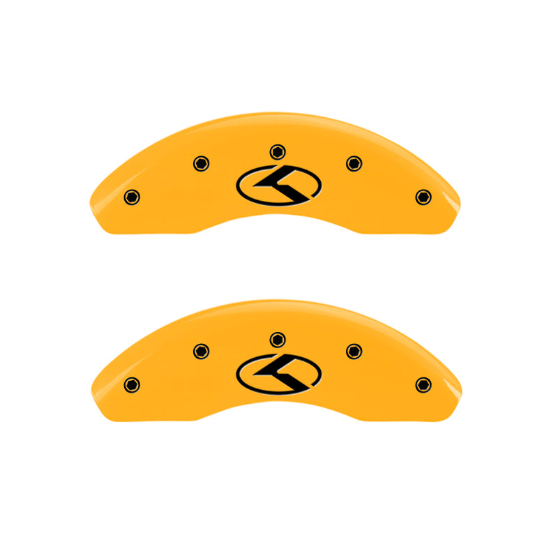 MGP 4 Caliper Covers Engraved Front & Rear Circle K/Kia Yellow finish black ch-thumbmail-3