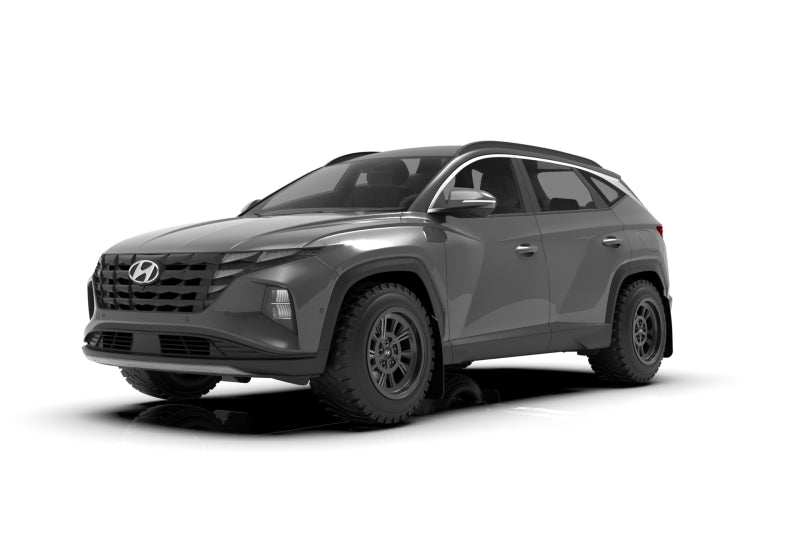 Rally Armor 2022 Hyundai Tucson Black UR Mud Flap w/ White Logo-thumbmail-7