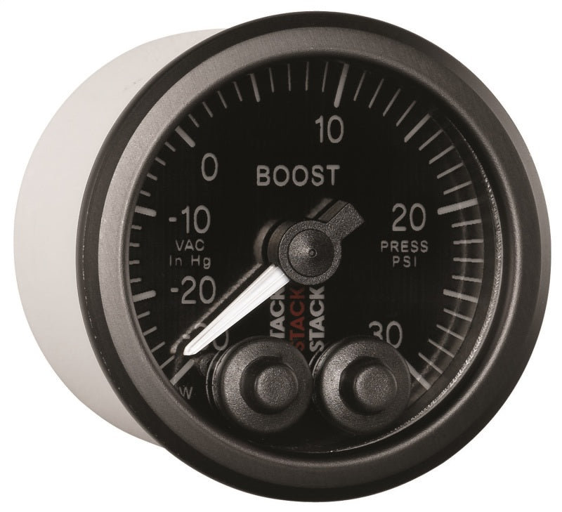 Autometer Stack Instruments 52mm -30INHG To +30PSI Pro Control Boost Pressure Gauge - Black-thumbmail-3