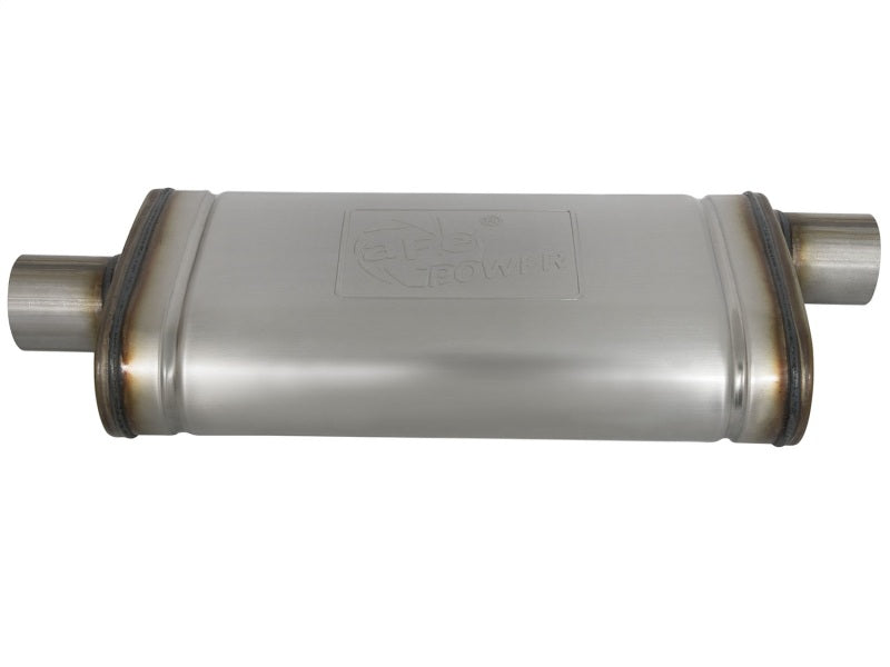 aFe MACHForce XP SS Muffler 2.5in Center Inlet / 2.5in Offset Outlet 18in L x 9in W x4in H Body-thumbmail-5