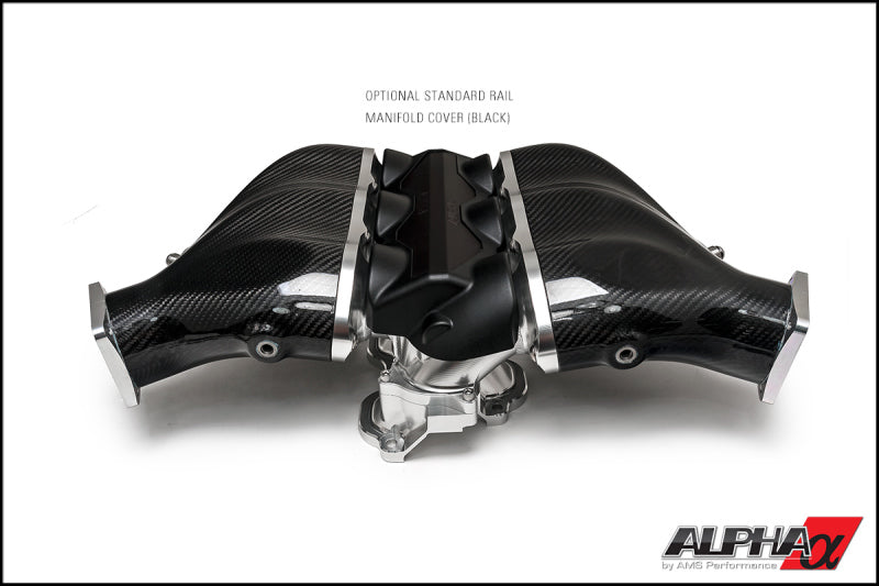 AMS Performance 2009+ Nissan GT-R Alpha Carbon Fiber/Billet Intake Manifold w/Std Fuel Rail - Clear-thumbmail-3