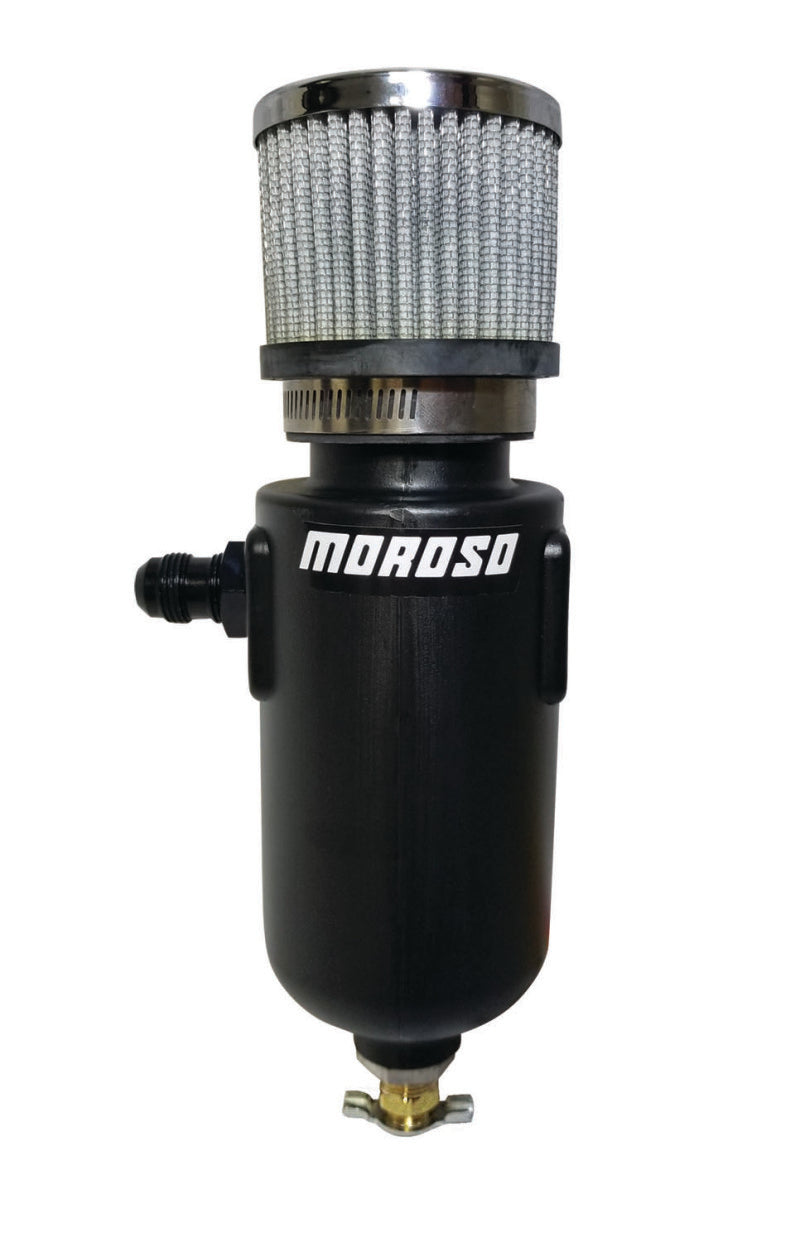 Moroso Breather Tank/Catch Can -8An Male Inlet - Black Polyethylene-thumbmail-1