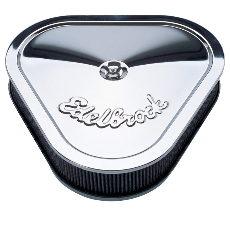 Edelbrock Air Cleaner Pro-Flo Series Triangular Steel Top 14 125In X 13 375In X 3 5In Chrome-thumbmail-2