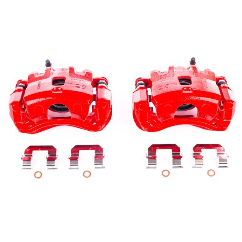 Power Stop 05-09 Hyundai Tucson Front Red Calipers w/Brackets - Pair-thumbmail-1