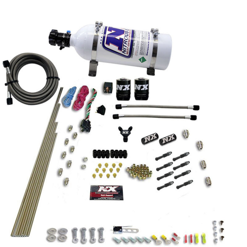 Nitrous Express 8 Cyl Dry Direct Port 2 Solenoids Nitrous Kit (200-600HP) w/5lb Bottle-thumbmail-2