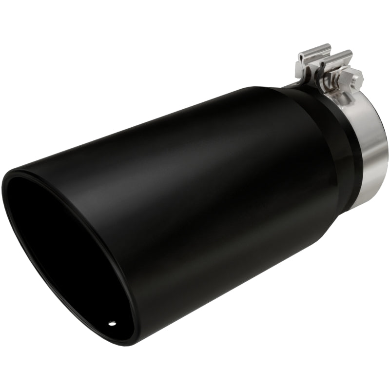 MagnaFlow Tip Stainless Black Coated Single Wall Round Single Outlet 6in Dia 5in Inlet 13in L-thumbmail-2