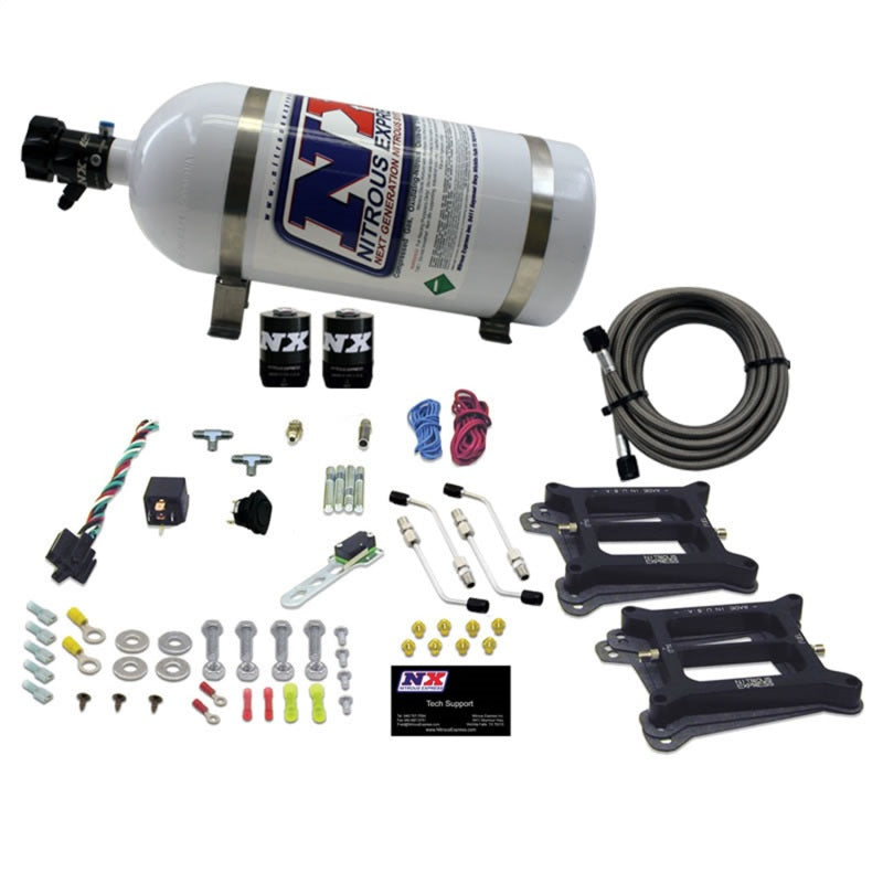 Nitrous Express Dual Holley/Gasoline Nitrous Kit (100-500HP) w/10lb Bottle-thumbmail-2