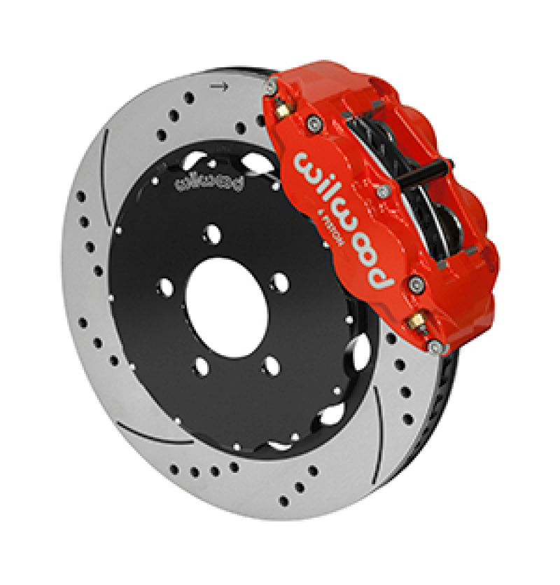 Wilwood Dynapro Radial / MC4 Rear Kit 12.19 Drilled Red Backdraft Roadster w/E46 Suspension w/Lines-thumbmail-2