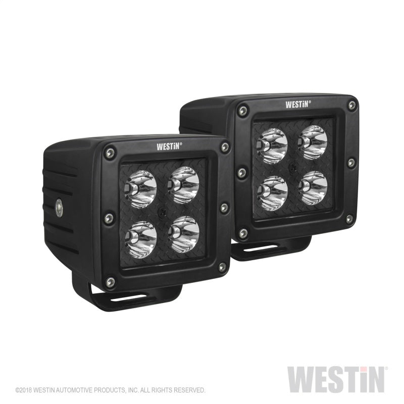 Westin HyperQ LED Auxiliary Lights 3in x 3in cube 20w Flood - Black-thumbmail-9