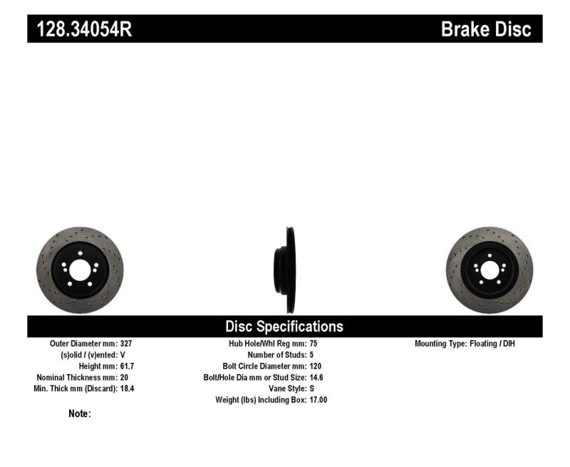 StopTech 01-07 BMW M3 (E46) / 00-04 M5 (E39) Drilled Right Rear Rotor-thumbmail-13